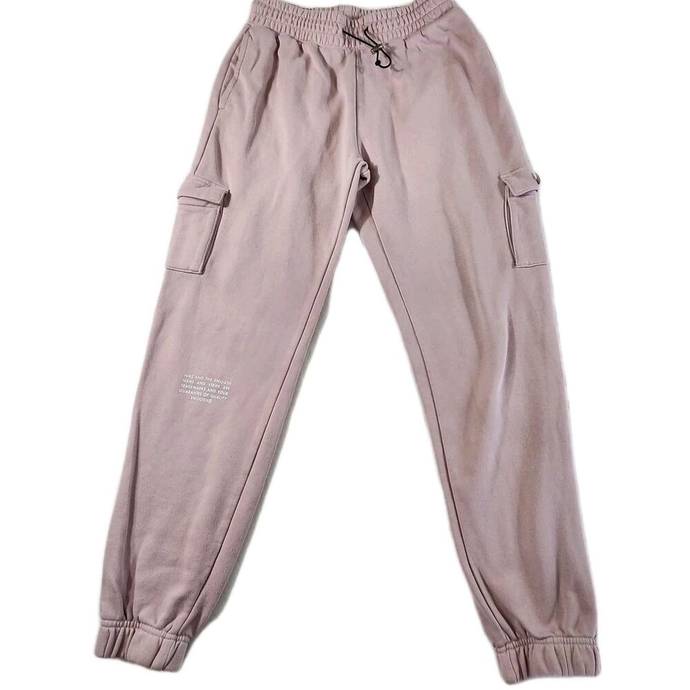 Nike Cargo Joggers Sweatpant Women Sz S Rose Pink ATHLEISURE Loungewear Workout